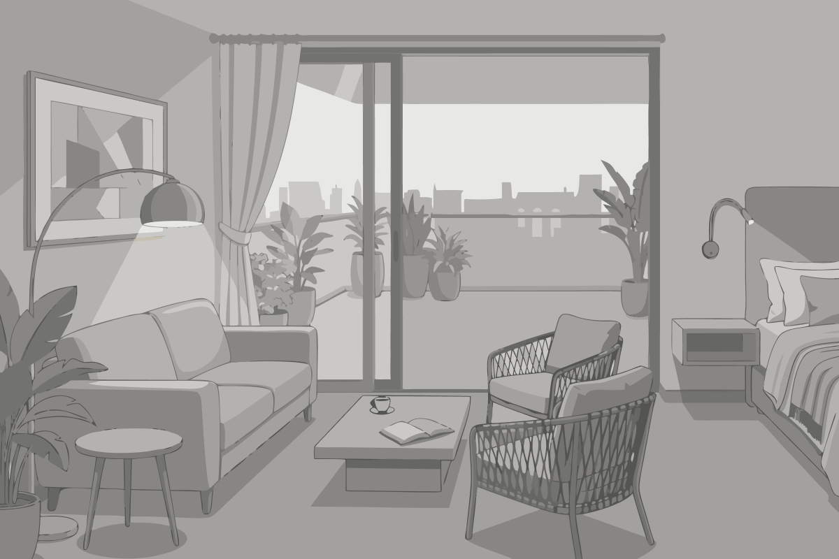 Apartamento com Vista da Piscina
